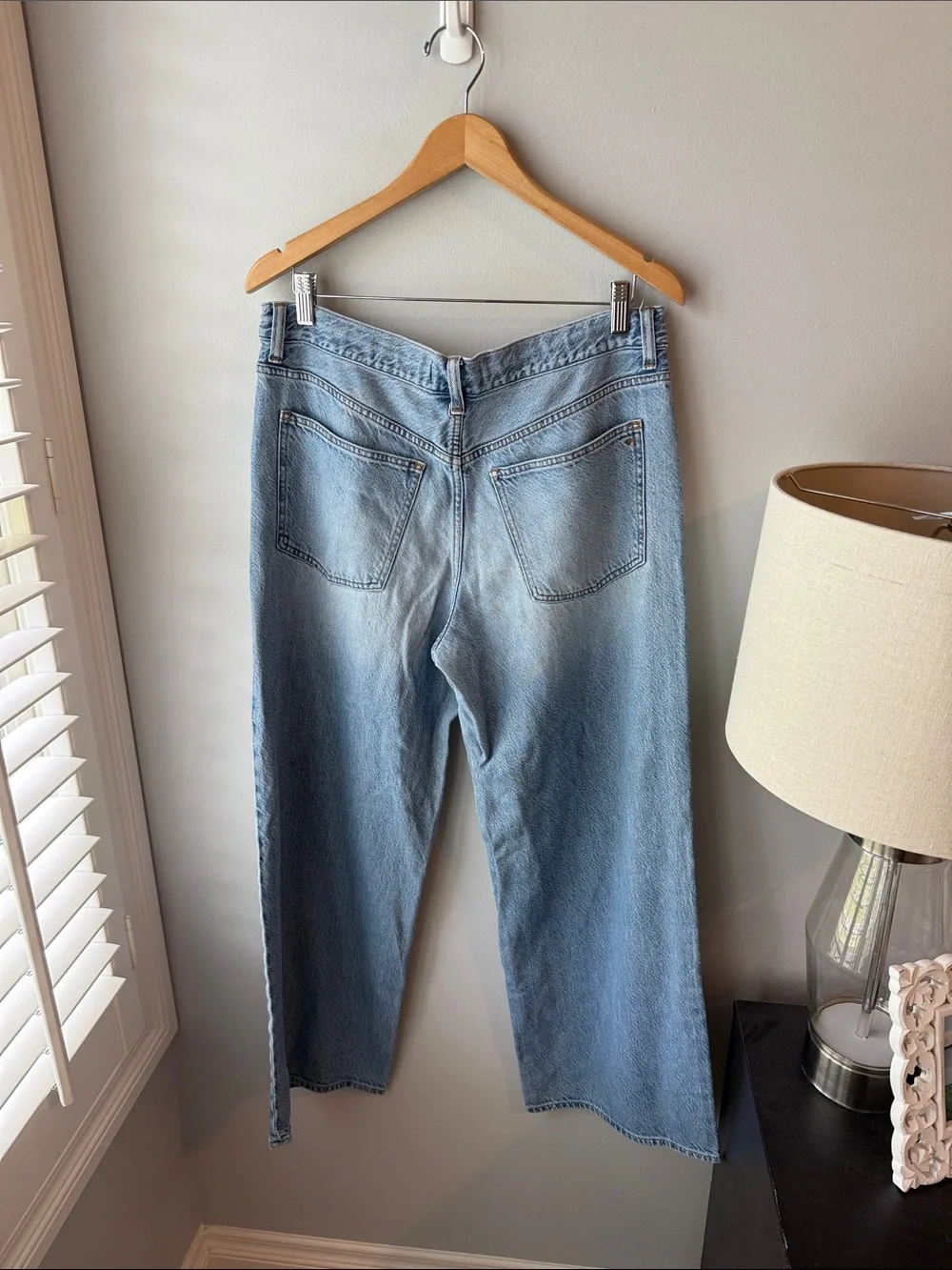 Madewell Super Wide Leg Drawstring Light Blue Women's Jeans